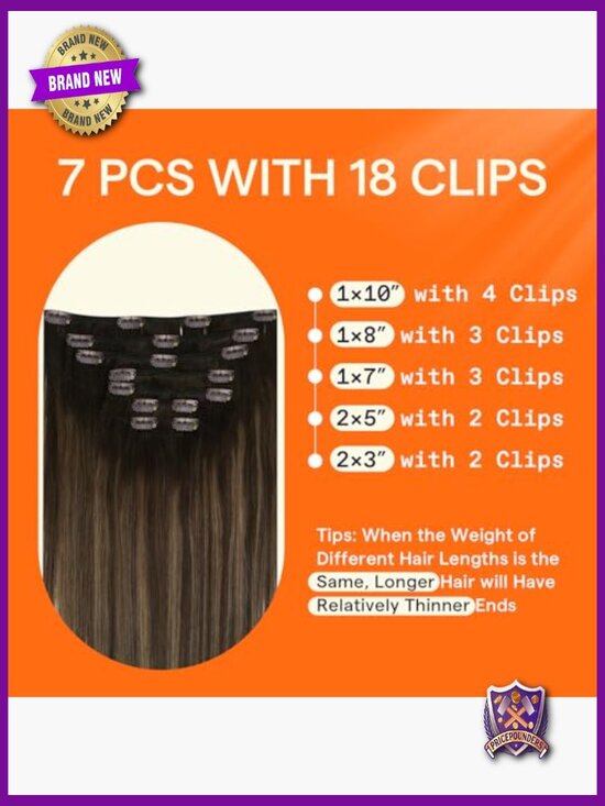 Clip In Hair Extensions 12 Inch 7 Pcs Remy Human Hair Balayage Highlight main image 6